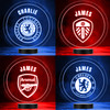 Any Text Any Team Football Club Logo Sports Fan Personalised LED Colour Night Light Custom Football Gift