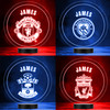 Any Text Any Team Football Club Logo Sports Fan Personalised LED Colour Night Light Custom Football Gift