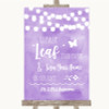 Lilac Watercolour Lights Fingerprint Tree Instructions Personalised Wedding Sign