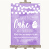 Lilac Watercolour Lights Have Your Cake and Eat It Too Personalised Wedding Sign