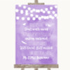 Lilac Watercolour Lights In Loving Memory Personalised Wedding Sign