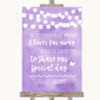 Lilac Watercolour Lights In Our Thoughts Personalised Wedding Sign