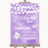 Lilac Watercolour Lights Jenga Guest Book Personalised Wedding Sign