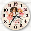 Girls Pink Fairies Photo Personalised Gift For Kid's Bedroom Clock