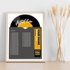 Concert Setlist Poster Print Canvas Grey Vinyl - Any Artist, Date, Gig, Venue