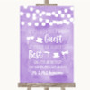 Lilac Watercolour Lights Photo Prop Guestbook Personalised Wedding Sign