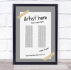 Concert Setlist Poster Print Canvas Grey Tape - Any Artist, Date, Gig, Venue