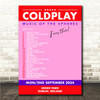 Concert Setlist Poster Print Canvas Red Pink - Any Artist, Date, Gig, Venue