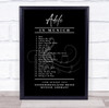 Adele - Concert Setlist Poster Print Canvas Black White - Sonderfreifläche Messe - Aug 24th 2024