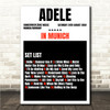 Adele - Concert Setlist Poster Print Canvas Black Red - Sonderfreifläche Messe - Aug 24th 2024