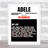 Adele - Concert Setlist Poster Print Canvas Black Red - Sonderfreifläche Messe - Aug 24th 2024