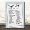 Taylor Swift - Concert Setlist Gig Poster Print Canvas Vintage Paper - Wembley London England - Aug 20 2024