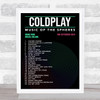 Coldplay - Concert Setlist Gig Poster Print Canvas Black - Croke Park Dublin Ireland - Sept 2nd 2024 Coldplay - Concert Setlist Gig Poster Print Canvas Black - Croke Park Dublin Ireland - Sept 2nd 2024