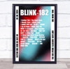 Blink-182 - Concert Setlist Gig Poster Print Canvas Green Red - The OVO Hydro Glasgow Scotland - Aug 30th 2024