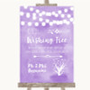 Lilac Watercolour Lights Wishing Tree Personalised Wedding Sign