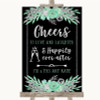 Black Mint Green and Silver Cheers To Love Personalised Wedding Sign