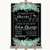 Black Mint Green & Silver Cheesecake Cheese Song Personalised Wedding Sign