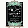 Black Mint Green & Silver Friends Of The Bride Groom Seating Wedding Sign