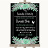 Black Mint Green & Silver Photo Guestbook Friends & Family Wedding Sign