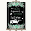 Black Mint Green & Silver Photobooth This Way Right Personalised Wedding Sign