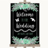 Black Mint Green and Silver Welcome To Our Wedding Personalised Wedding Sign Black Mint Green and Silver Welcome To Our Wedding Personalised Wedding Sign