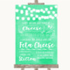 Mint Green Watercolour Lights Cheesecake Cheese Song Personalised Wedding Sign