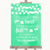 Mint Green Watercolour Lights Photo Prop Guestbook Personalised Wedding Sign