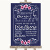Navy Blue Pink and Silver Cheesecake Cheese Song Personalised Wedding Sign