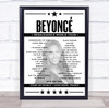 Beyonce - Concert Setlist Poster Print Canvas - Stade de France, Saint-Denis, France - May 26th 2023