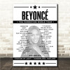 Beyonce - Concert Setlist Poster Print Canvas - Stadium of Light, Sunderland, England - June 28th 2016