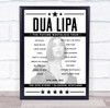 Dua Lipa - Concert Setlist Poster Print Canvas - The OVO Hydro, Glasgow, Scotland - April 24th 2022