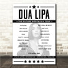 Dua Lipa - Concert Setlist Poster Print Canvas - Utilita Arena Birmingham, Birmingham, England - April 17th 2022