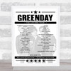 Greenday - Concert Setlist Poster Print Canvas - Bellahouston Park, Glasgow, Scotland - June 25th 2024