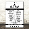 Madonna - Concert Setlist Poster Print Canvas - The O2 Arena, London, England - October 14th 2023