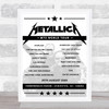 Metallica - Concert Setlist Poster Print Canvas - Commonwealth Stadium, Edmonton, AB, Canada - August 25th 2024