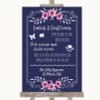 Navy Blue Pink & Silver Pick A Prop Photobooth Personalised Wedding Sign