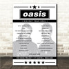 Oasis - Concert Setlist Poster Print Canvas - The Eden Project, St Austell, England - July 14th 2009