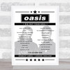 Oasis - Concert Setlist Poster Print Canvas - Wembley Arena, London, England - October 17th 2008