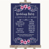 Navy Blue Pink & Silver Rules Of The Wedding Personalised Wedding Sign