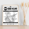 Robbie Williams - Concert Setlist Poster Print Canvas - Seaclose Park, Newport, England - 18th June 2023