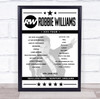 Robbie Williams - Concert Setlist Poster Print Canvas - Seaclose Park, Newport, England - 18th June 2023