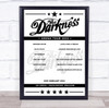 The Darkness - Concert Setlist Poster Print Canvas - AO Arena, Manchester, England - 2nd February 2023