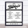 The Darkness - Concert Setlist Poster Print Canvas - O2 Academy Edinburgh, Edinburgh, Scotland - 5th December 2023