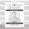 Imagine Dragons Concert Setlist Poster Print Canvas - Any Date, Gig, Venue