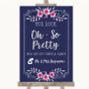 Navy Blue Pink & Silver Toilet Get Out & Dance Personalised Wedding Sign