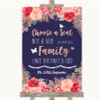 Navy Blue Blush Rose Gold Choose A Seat We Are All Family Wedding Sign