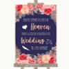 Navy Blue Blush Rose Gold Heaven Loved Ones Personalised Wedding Sign