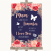 Navy Blue Blush Rose Gold I Love You Message For Mum Personalised Wedding Sign