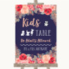 Navy Blue Blush Rose Gold Kids Table Personalised Wedding Sign