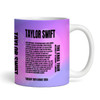 Pink Blue Taylor Swift Concert Setlist Gig Mug - Wembley Stadium, London, England, 20th Aug 2024